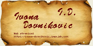 Ivona Dovniković vizit kartica